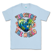 Dusty Blue teachers change the world Classic Tee - JahusDesignShop