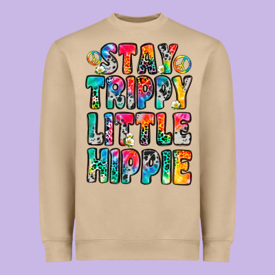 Stay Trippy Little Hippie Heavyweight Sweatshirt Designed By Zillion Design Studio