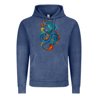 Vintage Denim Blue dragon Vintage Hoodie - RanaPortraitStore
