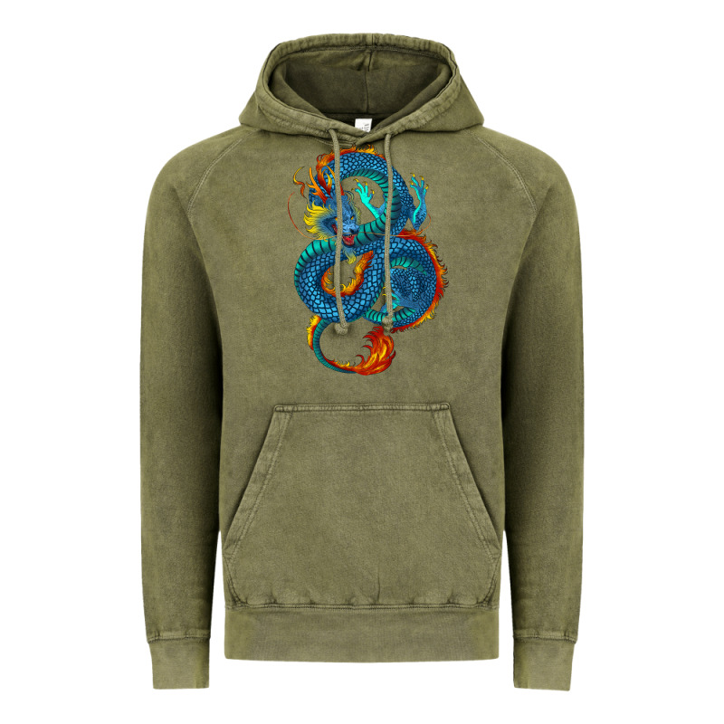 Blue Dragon Vintage Hoodie by RanaPortraitStore | Teevron