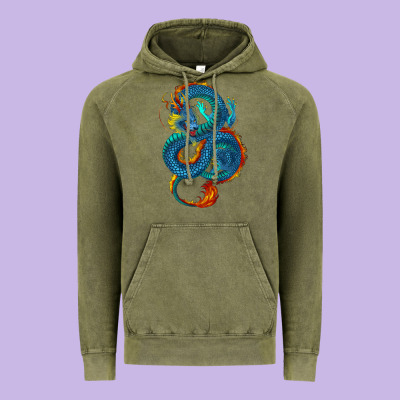 Vintage Hoodie Blue dragon