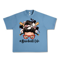 Pebble Blue baseball life messy bun Urban Heavy Tee - Zillion Design Studio
