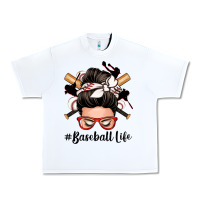 White baseball life messy bun Urban Heavy Tee - Zillion Design Studio