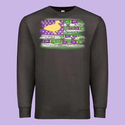 Mardi Gras Duck Call Flag Premium Sweatshirt Designed By Maliassmallbusiness