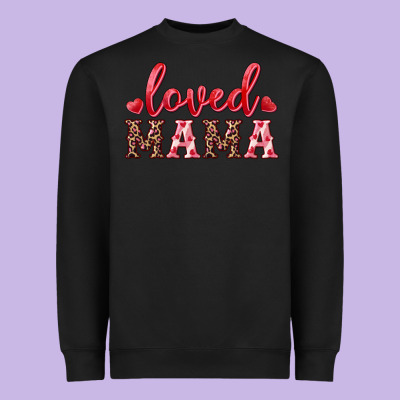 Loved Mama Heavyweight Sweatshirt Designed By Ranaportraitstore
