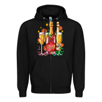 Black new year party champagne Zipper Hoodie - AdoDesignShop