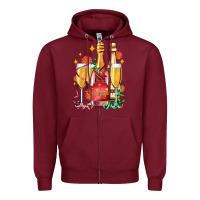 Burgundy new year party champagne Zipper Hoodie - AdoDesignShop