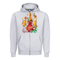 Heather Grey new year party champagne Zipper Hoodie - AdoDesignShop