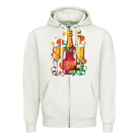 Oatmeal Heather new year party champagne Zipper Hoodie - AdoDesignShop