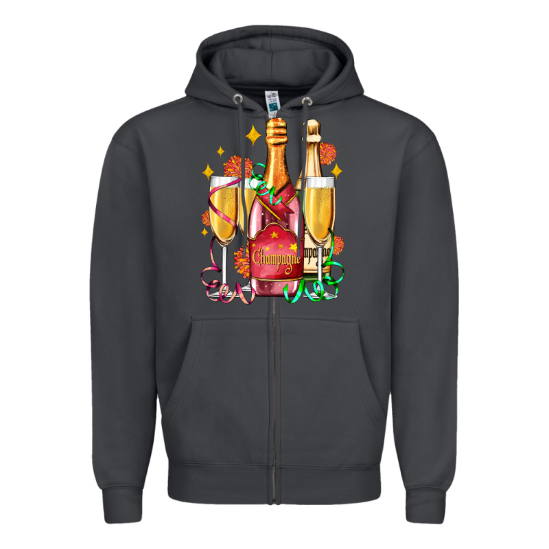 New Year Party Champagne Zipper Hoodie by AdoDesignShop | Teevron