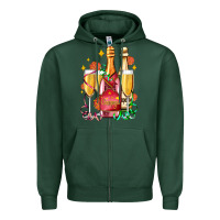 Sports Green new year party champagne Zipper Hoodie - AdoDesignShop