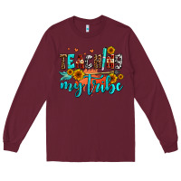 Burgundy teaching my tribe Long Sleeve Tee - AdoDesignShop