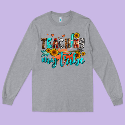 Teaching My Tribe Long Sleeve Tee Designed By Adodesignshop