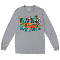 Heather Grey teaching my tribe Long Sleeve Tee - AdoDesignShop