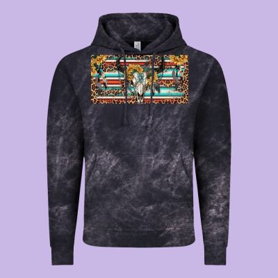 Vintage Hoodie Boho bull skull and serape