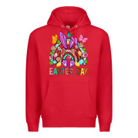 Red Easter Day Rainbow Premium Hoodie - BundleAndBundleShop