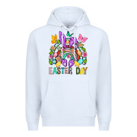 White Easter Day Rainbow Premium Hoodie - BundleAndBundleShop
