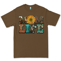 Cacao western cowhide leopard turquoise  leather aztec sunflower mom Premium Tee - Artiststas