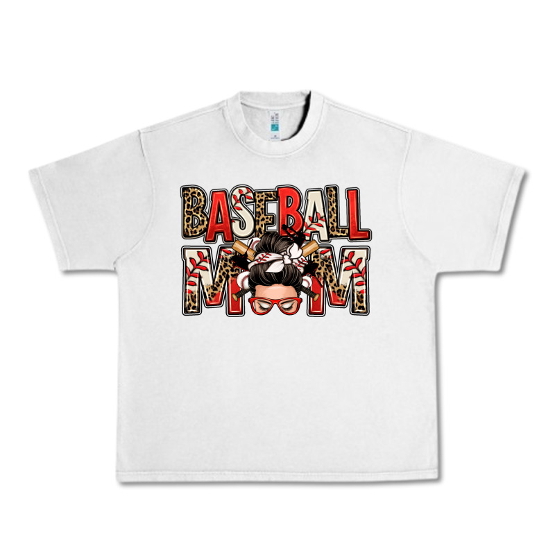 Baseball Mom Messy Bun Urban Heavy Tee by Zillion Design Studio | Teevron