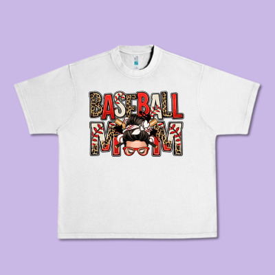 Baseball Mom Messy Bun Urban Heavy Tee Designed By Zillion Design Studio