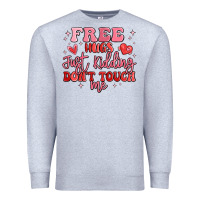 Heather Grey free hugs just kidding don't touch me Premium Sweatshirt - MaliasSmallBusiness