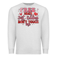 Oatmeal Heather free hugs just kidding don't touch me Premium Sweatshirt - MaliasSmallBusiness