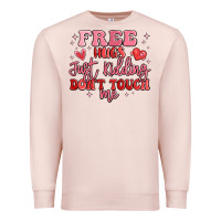 Pale Pink free hugs just kidding don't touch me Premium Sweatshirt - MaliasSmallBusiness