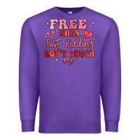 Purple free hugs just kidding don't touch me Premium Sweatshirt - MaliasSmallBusiness