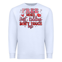 White free hugs just kidding don't touch me Premium Sweatshirt - MaliasSmallBusiness