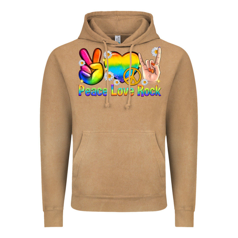 Peace Love Rock Pride Vintage Hoodie by texasbilliewilder | Teevron