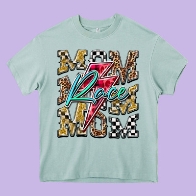 Mom Race Heavy Core Tee Designed By Racoondesign