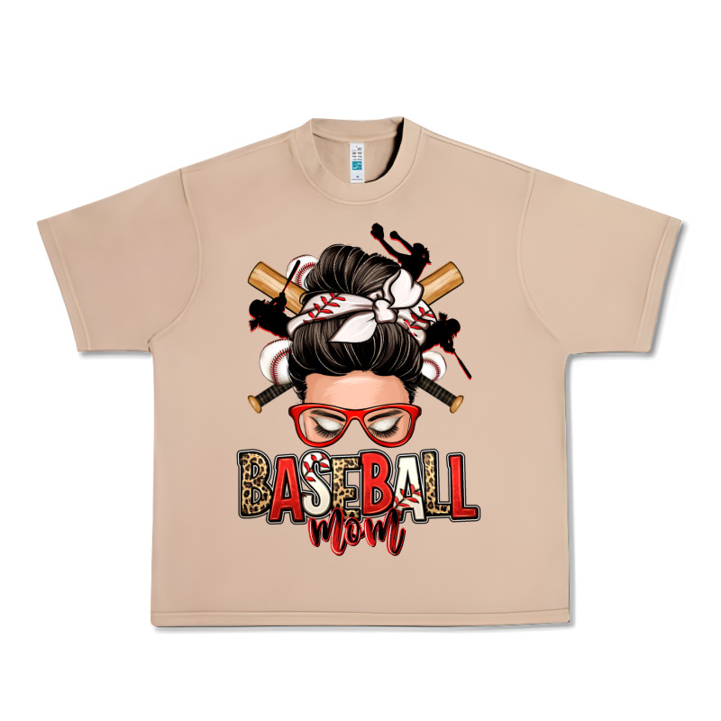 Baseball Mom Messy Bun Urban Heavy Tee by Zillion Design Studio | Teevron