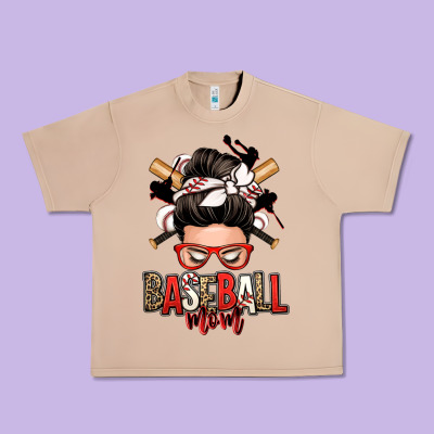 Baseball Mom Messy Bun Urban Heavy Tee Designed By Zillion Design Studio