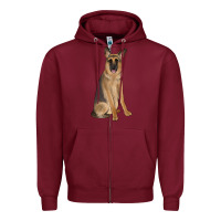 Burgundy german shepherd Zipper Hoodie - JahusDesignShop