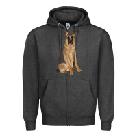 Charcoal Heather german shepherd Zipper Hoodie - JahusDesignShop