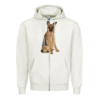 Oatmeal Heather german shepherd Zipper Hoodie - JahusDesignShop