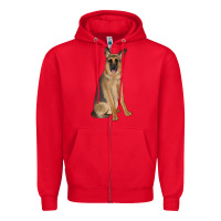 Red german shepherd Zipper Hoodie - JahusDesignShop