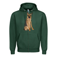 Sports Green german shepherd Zipper Hoodie - JahusDesignShop