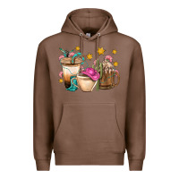 Chestnut Western Cowgirl Coffee Cup Bbs Premium Hoodie - BundleAndBundleShop