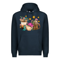 Navy Western Cowgirl Coffee Cup Bbs Premium Hoodie - BundleAndBundleShop