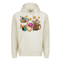 Oatmeal Heather Western Cowgirl Coffee Cup Bbs Premium Hoodie - BundleAndBundleShop