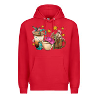 Red Western Cowgirl Coffee Cup Bbs Premium Hoodie - BundleAndBundleShop