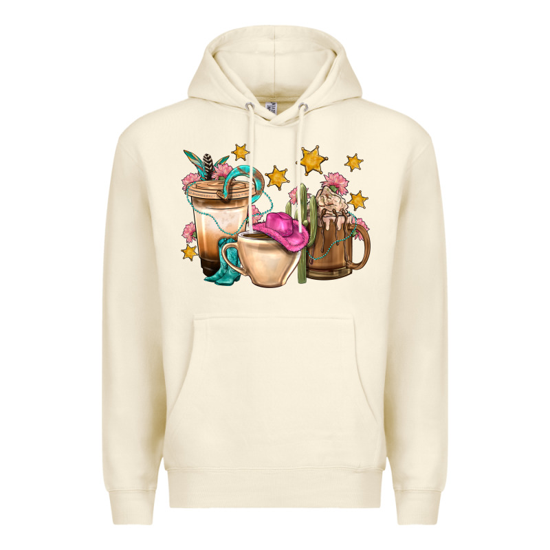 Western Cowgirl Coffee Cup Bbs Premium Hoodie by BundleAndBundleShop | Teevron