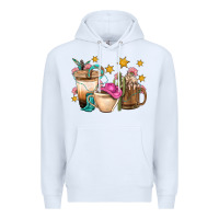 White Western Cowgirl Coffee Cup Bbs Premium Hoodie - BundleAndBundleShop