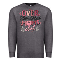 Charcoal Heather over stimulated moms club Premium Sweatshirt - MaliasSmallBusiness