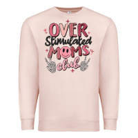 Pale Pink over stimulated moms club Premium Sweatshirt - MaliasSmallBusiness