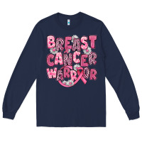 Navy breast cancer warrior Long Sleeve Tee - JahusDesignShop