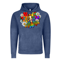 Vintage Denim pride bee with daisy lgbtq Vintage Hoodie - texasbilliewilder