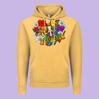 Vintage Hoodie pride bee with daisy lgbtq