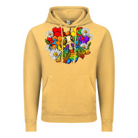 Vintage Mustard pride bee with daisy lgbtq Vintage Hoodie - texasbilliewilder
